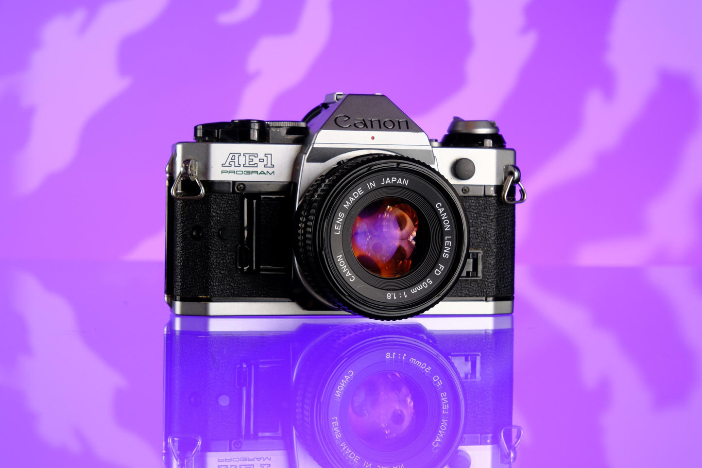 Canon AE-1 Program 35mm SLR Film Camera + 50mm F/1.8 S.C