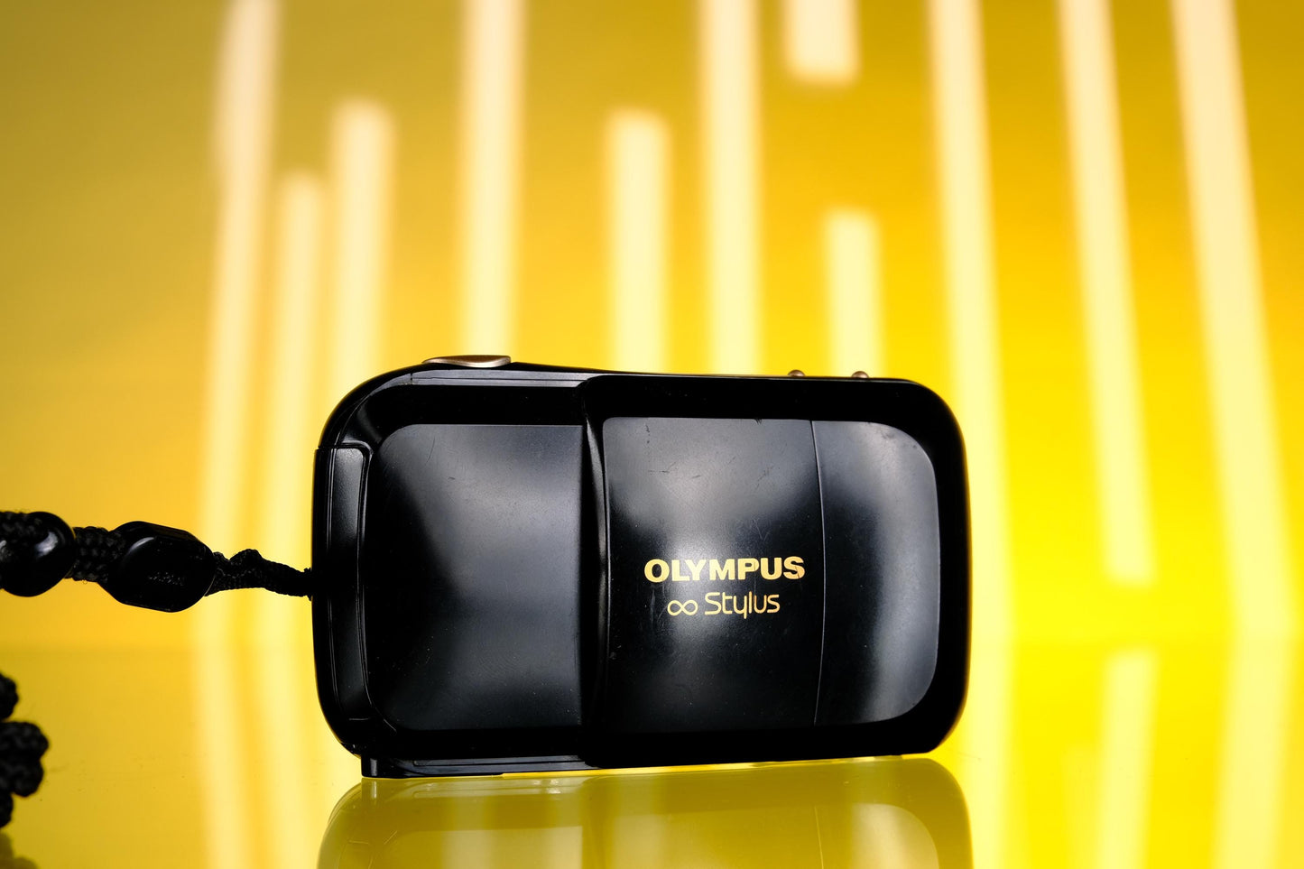Olympus MJU 35mm Point and Shoot Film Camera Black and Gold