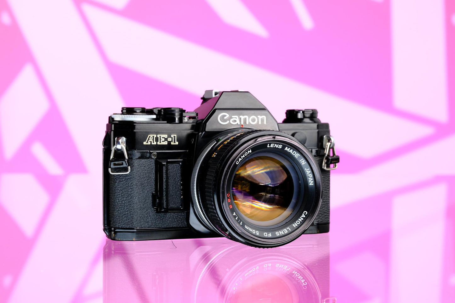 Canon Ae-1 Black + 50mm f/1.4 SSC 35mm SLR Camera