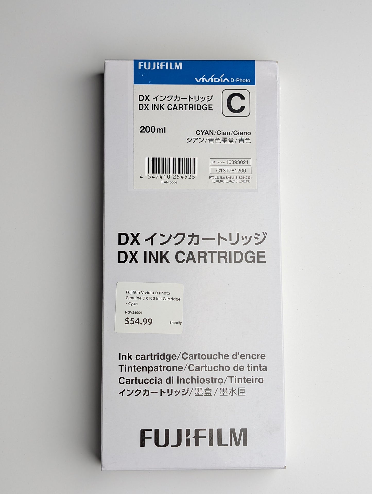 Fujifilm Vividia D Photo Genuine DX100 Ink Cartridge - Sky Blue