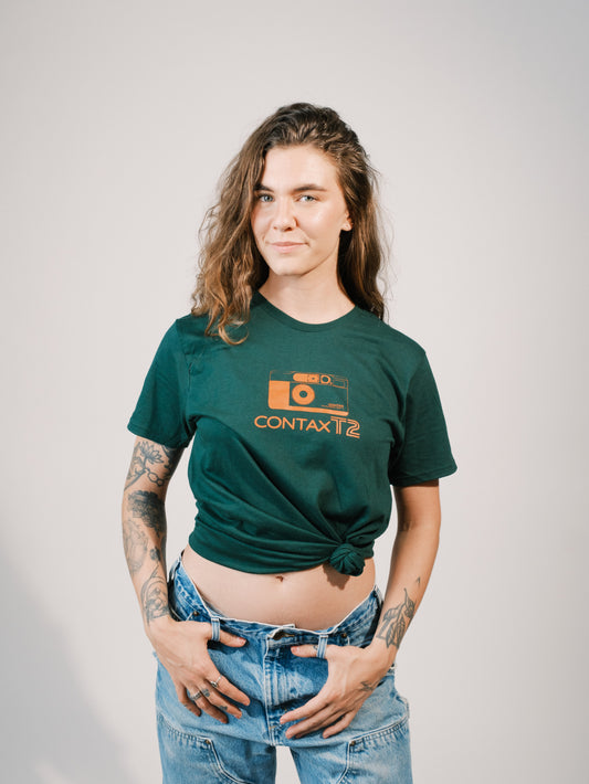 Film Camera Tee - Contax T2 - Forest Green