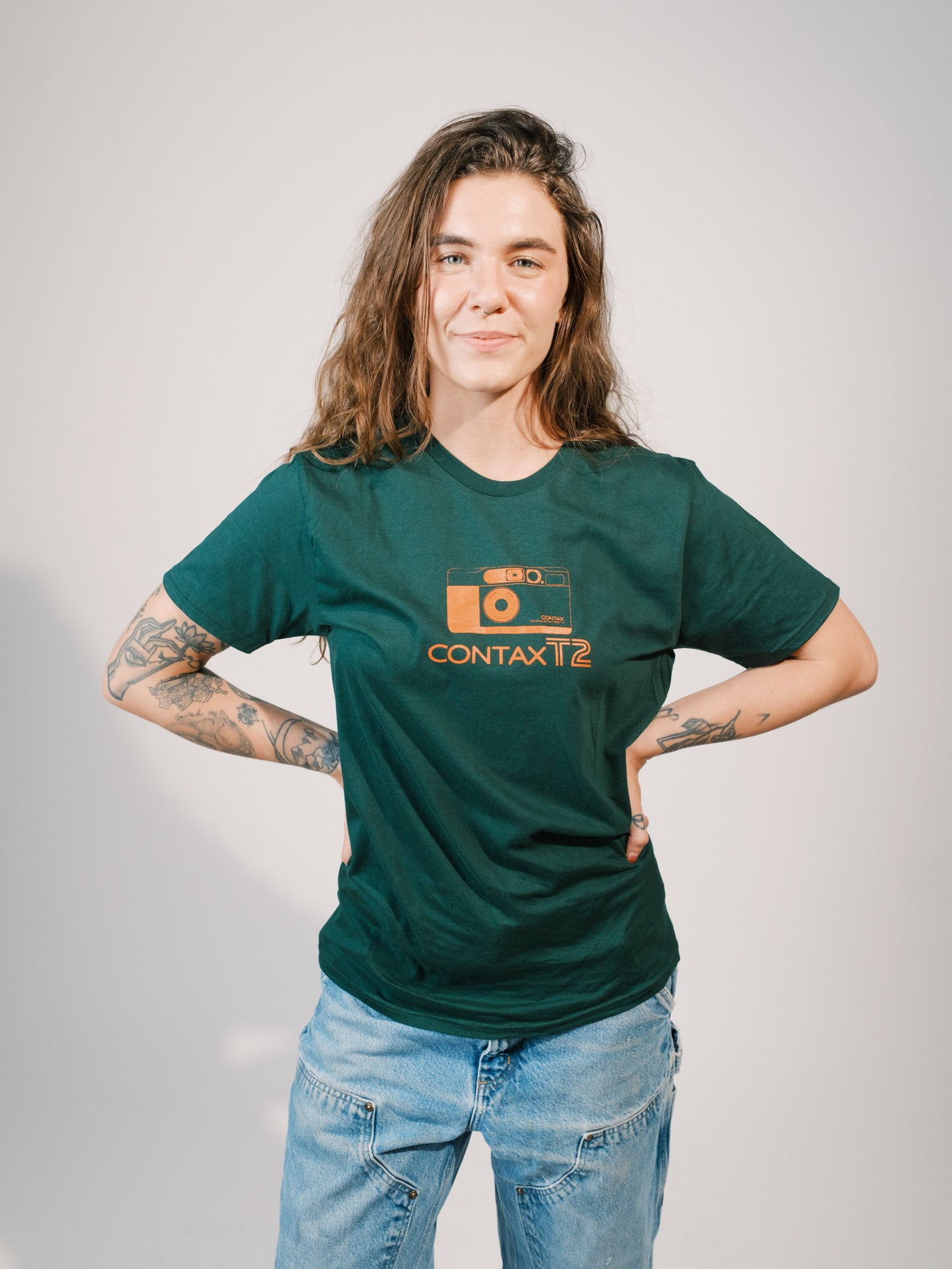 Film Camera Tee - Contax T2 - Forest Green