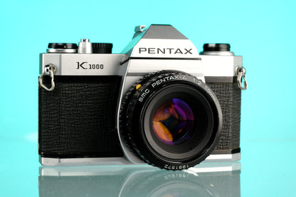 Pentax K1000 35mm SLR Film Camera + Pentax-A 50mm f/2 Lens