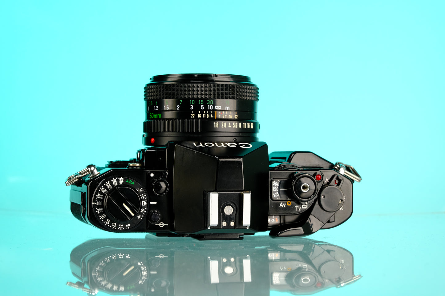 Canon A-1 35mm SLR Film Camera + 50mm f/1.8 nFD Lens