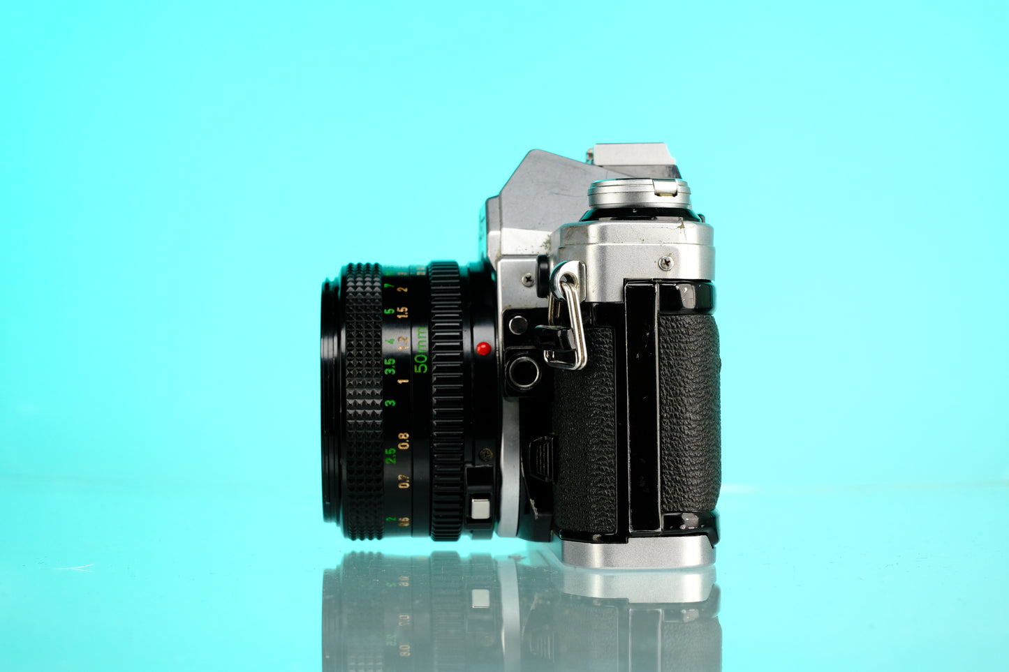 Canon AE-1 35mm SLR Film Camera + 50mm f/1.8 nFD Lens