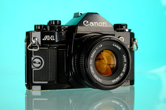Canon A-1 35mm SLR Film Camera + 50mm f/1.8 Lens