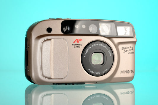 Minolta Freedom Silver Streak Zoom 35mm Point and Shoot Film Camera