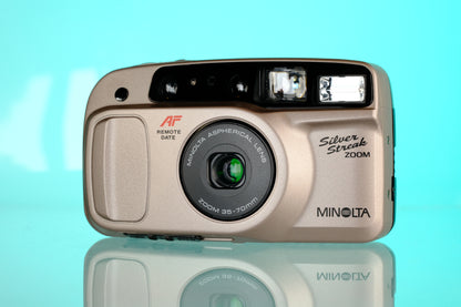 Minolta Freedom Silver Streak Zoom 35mm Point and Shoot Film Camera