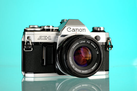 Canon AE-1 35mm SLR Film Camera + 50mm f/1.8 Lens