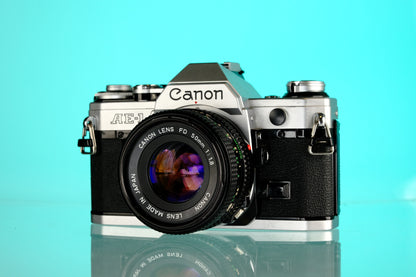 Canon AE-1 35mm SLR Film Camera + 50mm f/1.8 Lens