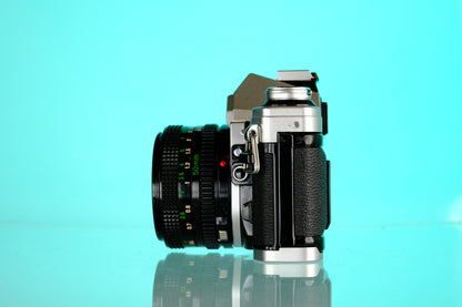 Canon AE-1 35mm SLR Film Camera + 50mm f/1.8 Lens