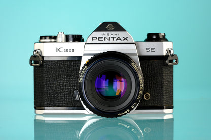 Pentax K1000 35mm SLR Film Camera + 50mm SMC Lens