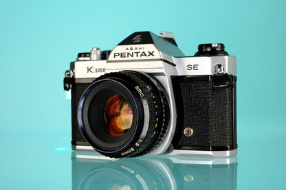 Pentax K1000 35mm SLR Film Camera + 50mm SMC Lens