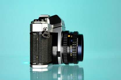 Pentax K1000 35mm SLR Film Camera + 50mm SMC Lens
