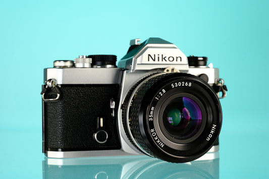 Nikon FM 35mm SLR Film Camera + Nikkor 35mm f/2.8 Ai Lens