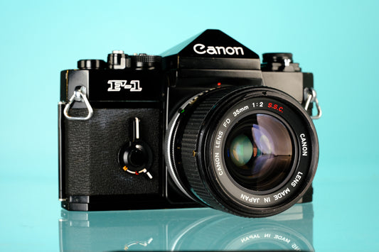 Canon F-1 35mm SLR Film Camera + 35mm f/2 SSC Lens