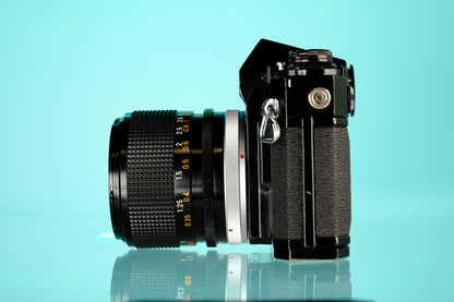 Canon F-1 35mm SLR Film Camera + 35mm f/2 SSC Lens