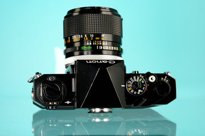 Canon F-1 35mm SLR Film Camera + 35mm f/2 SSC Lens