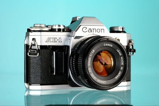 Canon AE-1 35mm SLR Film Camera + 50mm f/1.8 Lens