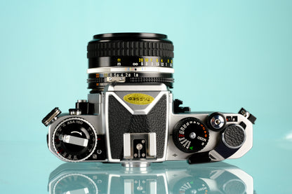 Nikon FE2 35mm SLR Film Camera + 50mm Nikkor f/1.8 Ai Lens