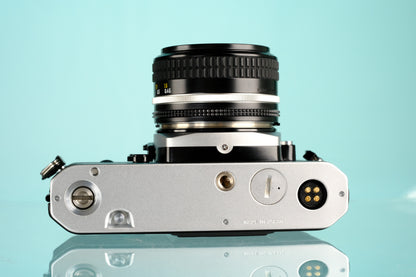 Nikon FE2 35mm SLR Film Camera + 50mm Nikkor f/1.8 Ai Lens