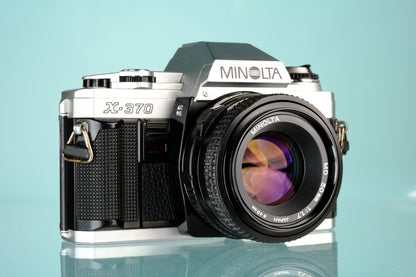 Minolta X-370 35mm SLR Film Camera + 50mm f/1.7 Lens