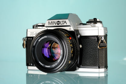 Minolta X-370 35mm SLR Film Camera + 50mm f/1.7 Lens