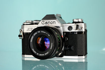 Canon AE-1 35mm SLR Film Camera + 50mm f/1.8 Lens