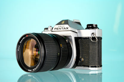 Pentax K1000 35mm SLR Film Camera + Tokina 28-70mm f/3.5 Lens