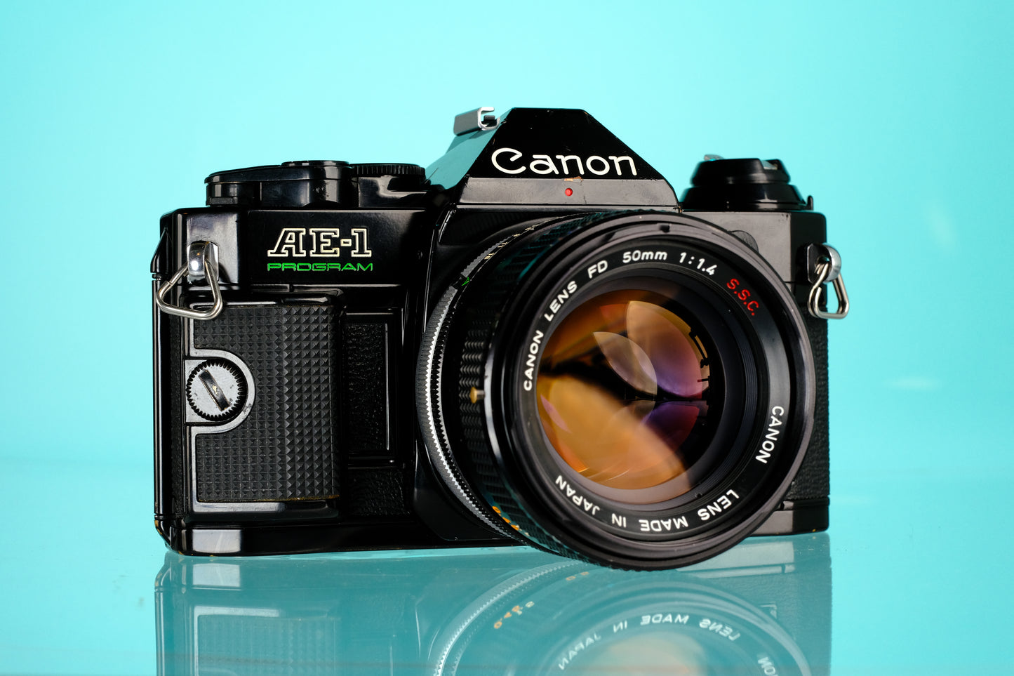 Canon AE-1 Program 35mm SLR Film Camera + 50mm f/1.4 S.S.C Lens