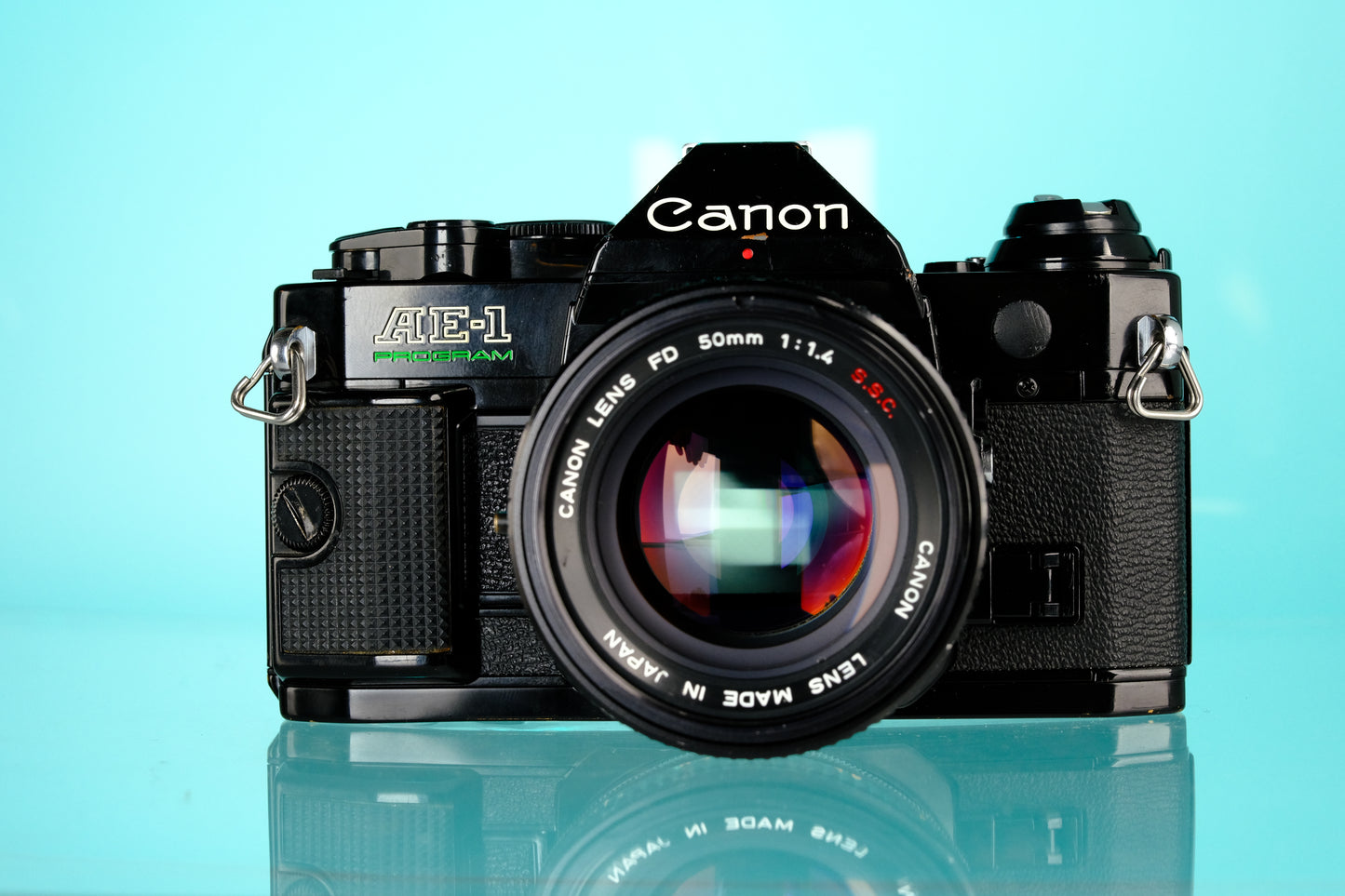 Canon AE-1 Program 35mm SLR Film Camera + 50mm f/1.4 S.S.C Lens