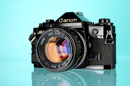 Canon A-1 35mm SLR Film Camera + 50mm f/1.4 S.S.C Lens