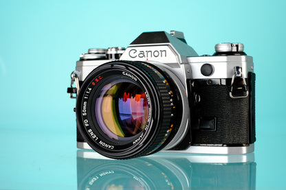 Canon AE-1 35mm SLR Film Camera + 50mm f/1.4 S.S.C Lens