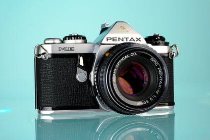 Pentax ME 35mm SLR Film Camera + Pentax-M 50mm f/2 Lens