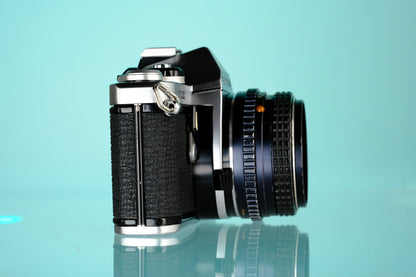 Pentax ME 35mm SLR Film Camera + Pentax-M 50mm f/2 Lens
