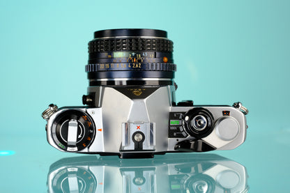 Pentax ME 35mm SLR Film Camera + Pentax-M 50mm f/2 Lens