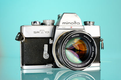 Minolta SRT101 35mm SLR + 50mm f/1.4 Rokkor PF Lens
