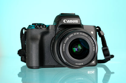 Canon EOS M50 MKII APSC Mirrorless Camera + EF-M 15-45mm f/3.5-6.3 Lens