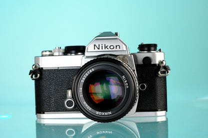 Nikon FM 35mm SLR Film Camera + Nikkor 50mm f/1.4 Ai-S Lens
