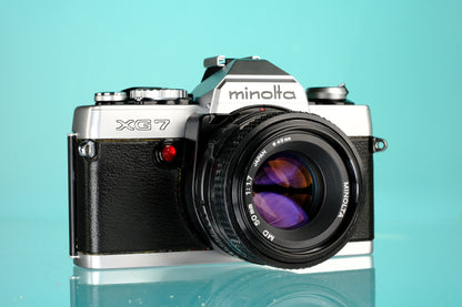 Minolta XG7 35mm SLR Film Camera + MD 50mm f/1.7 Lens