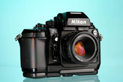 Nikon F4 35mm SLR Film Camera + Nikkor AF 50mm f/1.8 Lens