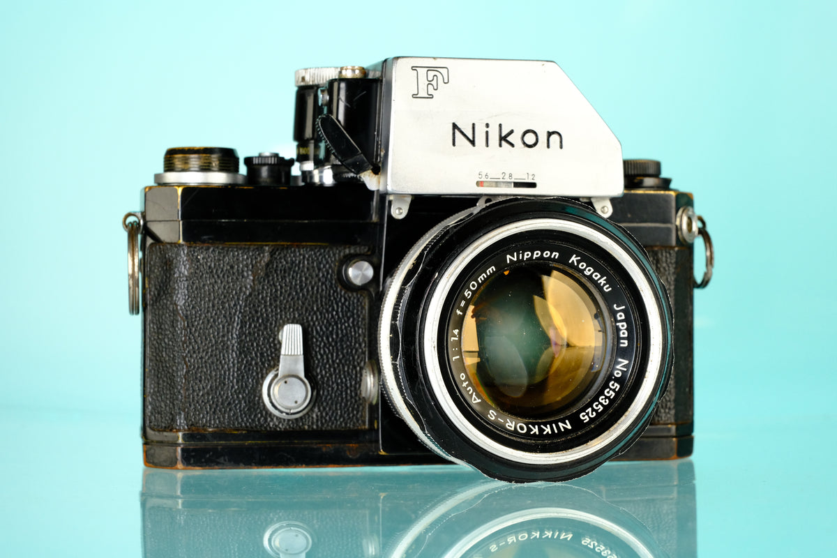 Nikon F 35mm SLR Film Camera w/ Photo Prism + 50mm f/1.4 Lens