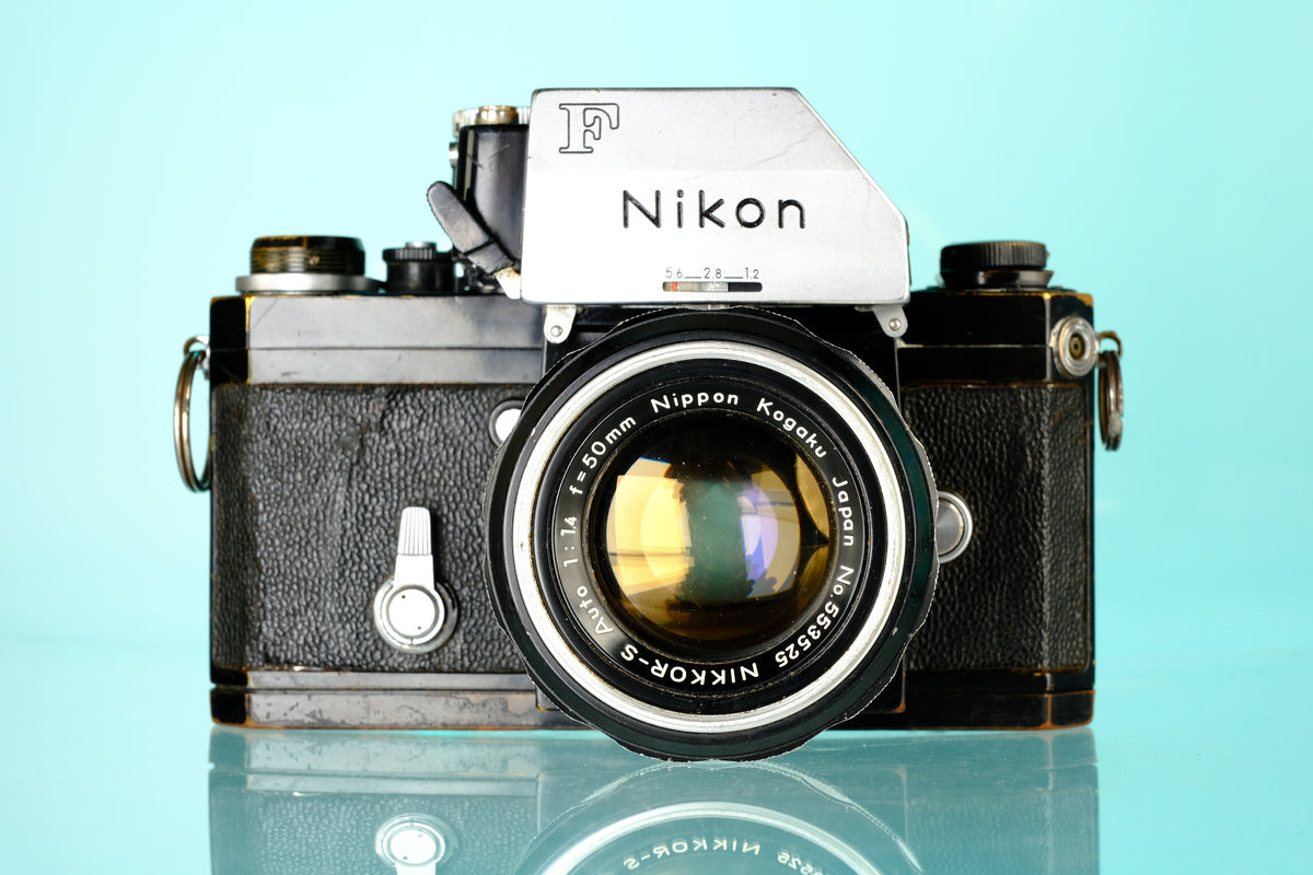 Nikon F 35mm SLR Film Camera w/ Photo Prism + 50mm f/1.4 Lens