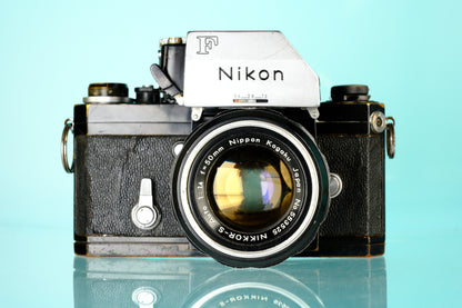 Nikon F 35mm SLR Film Camera w/ Photo Prism + 50mm f/1.4 Lens