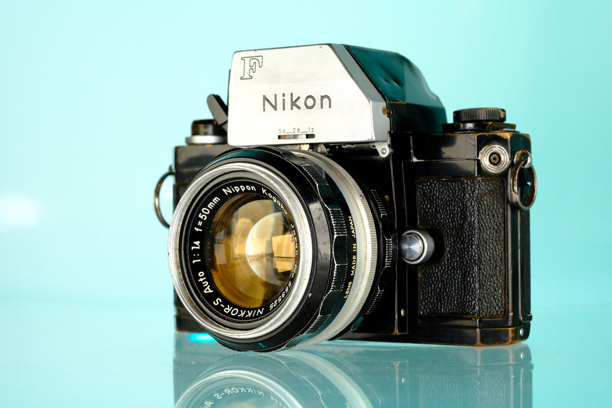 Nikon F 35mm SLR Film Camera w/ Photo Prism + 50mm f/1.4 Lens