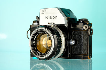 Nikon F 35mm SLR Film Camera w/ Photo Prism + 50mm f/1.4 Lens