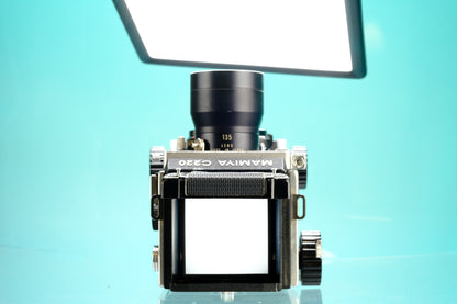 Mamiya C220 TLR Medium Format Film Camera + 135mm F/4.5 Blue Dot Lens