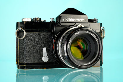 Nikon Nikkormat FTN 35mm SLR Film Camera + Nikkor 50mm f/1.8 Ai Lens