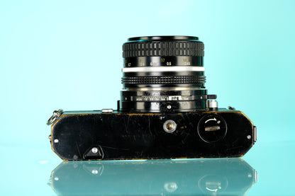 Nikon Nikkormat FTN 35mm SLR Film Camera + Nikkor 50mm f/1.8 Ai Lens