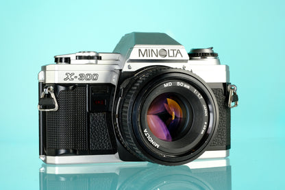 Minolta X-300 35mm SLR Film Camera + MD 50mm f/1.7 Lens
